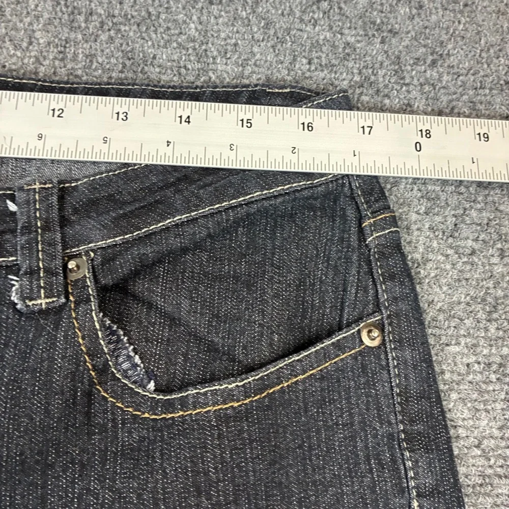 Baccini Womens Dark Wash Straight Leg Embroidered Pocket Denim Jeans Size‎ 12